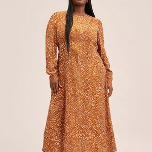 Mango US 16 Printed dress with balloon sleeves